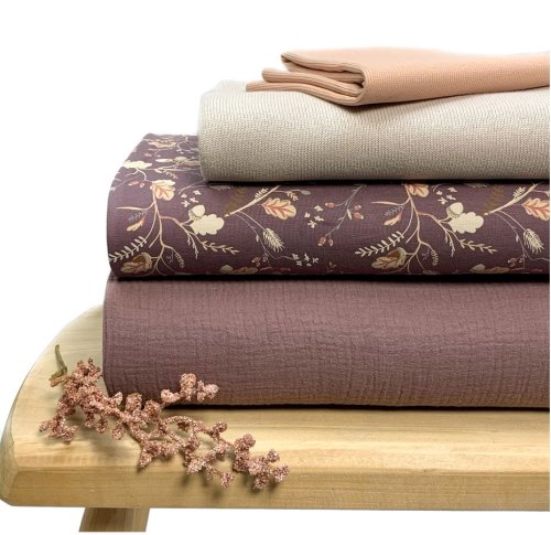Jersey - Autumn Leaves - mauve