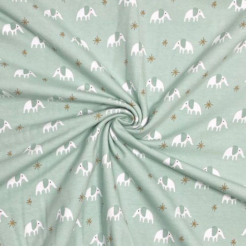 Jersey - Baby - Elefant - mint/gold - Rico Design