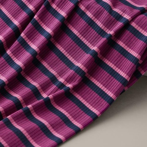 RESTSTÜCK 1,4m !!! - Derby Stripe Jersey mit TENCEL™Modal - cherry - MeetMilk