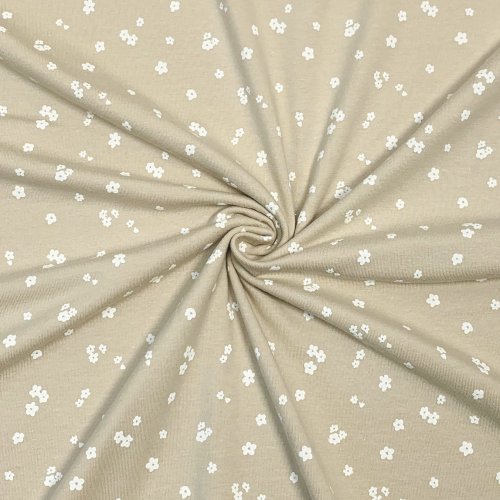 Jersey - Flowers - Amalia - beige