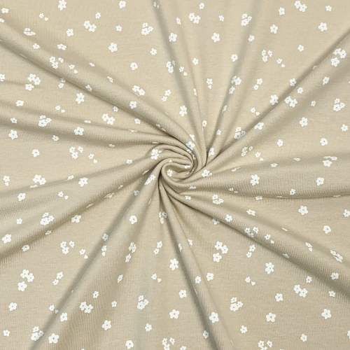 Preview: RESTSTÜCK 1,50m !!! - Jersey - Flowers - Amalia - beige