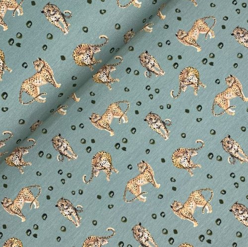 Preview: RESTSTÜCK 1,0m!!! - Jersey - Leopard Sam - dusty green