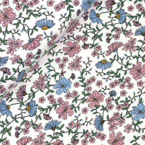 Jersey - Marijke Flowers - ecru