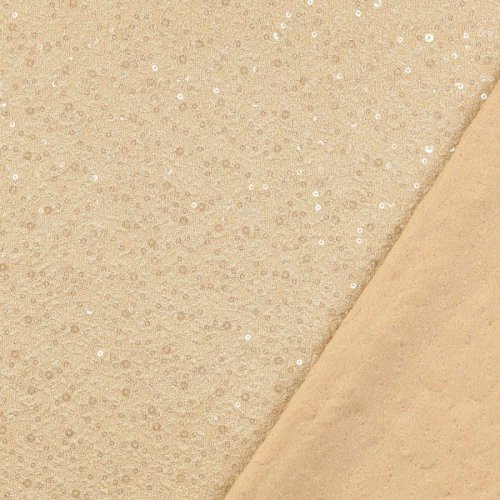 Pailetten Jersey - Golden Glow - creme