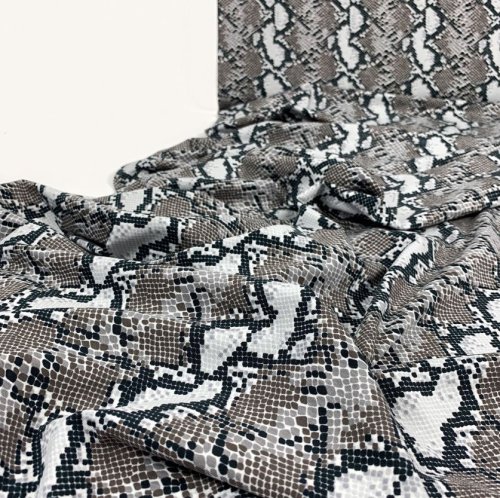 RESTSTÜCK 1,10m !!! - Jersey - Schlangenprint - schwarz/grau/taupe