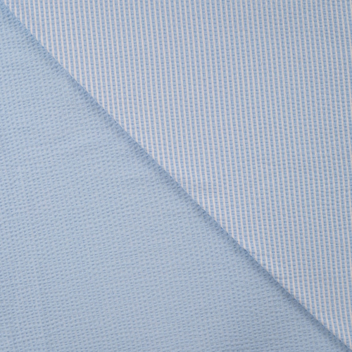 Preview: RESTSTÜCK 0,70m !!! - Jersey Seersucker - Stripes - baby blue