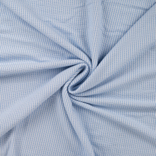 RESTSTÜCK 0,80m !!! - Jersey Seersucker - Stripes - baby blue