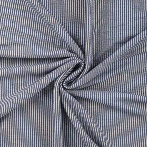 Jersey Seersucker - Stripes - denim