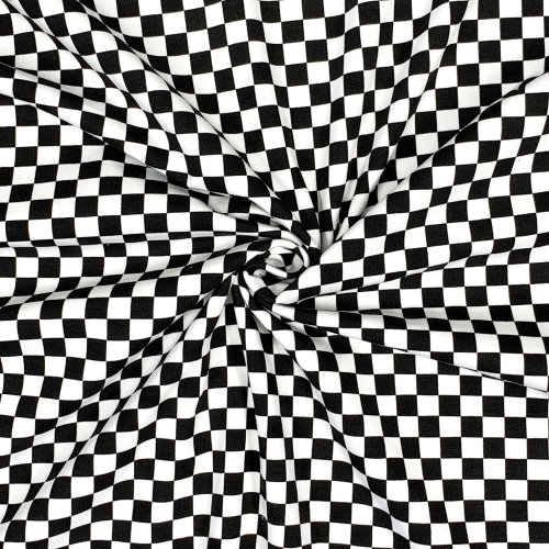 Preview: RESTSTÜCK 0,90m !!! - Jersey - Small Squares - black/white