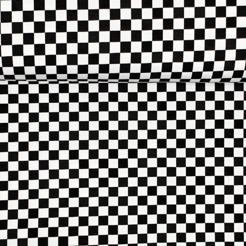 RESTSTÜCK 0,90m !!! - Jersey - Small Squares - black/white