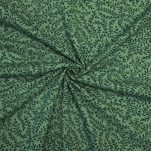 RESTSTÜCK 50cm !!! - Jersey - Soft Tendril Leaves - forest green