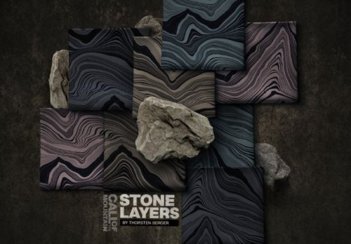 Preview: RESTSTÜCK 1,40m !!! - Modal French Terry - Stone Layers - by Thorsten Berger - Swafing