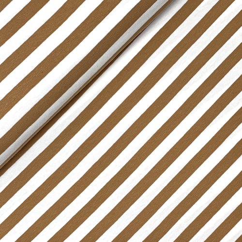 Jersey - Streifen - caramel/white