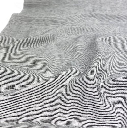 RESTSTÜCK 60cm !!! - Jersey - Streifen - weiß/schwarz meliert - 2/1 mm