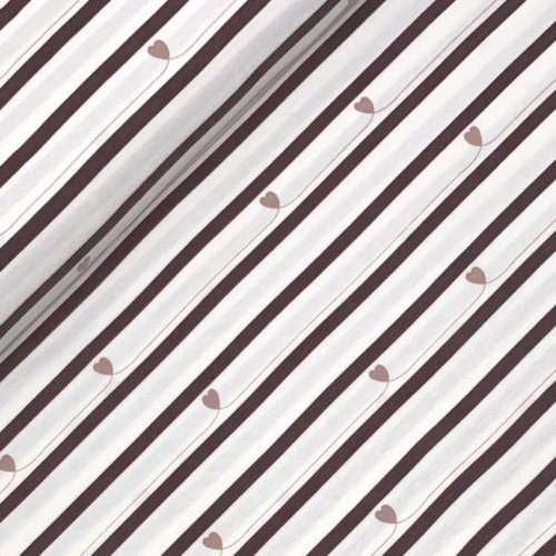 RESTSTÜCK 0,40m !!! - Jersey - Stripes and Hearts - mauve