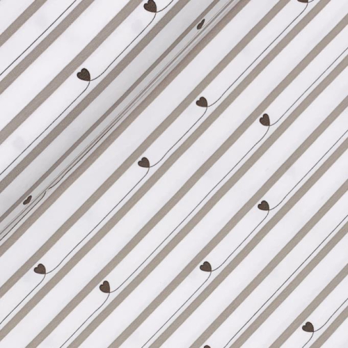 RESTSTÜCK 0,60m !!! - Jersey - Stripes and Hearts - sand