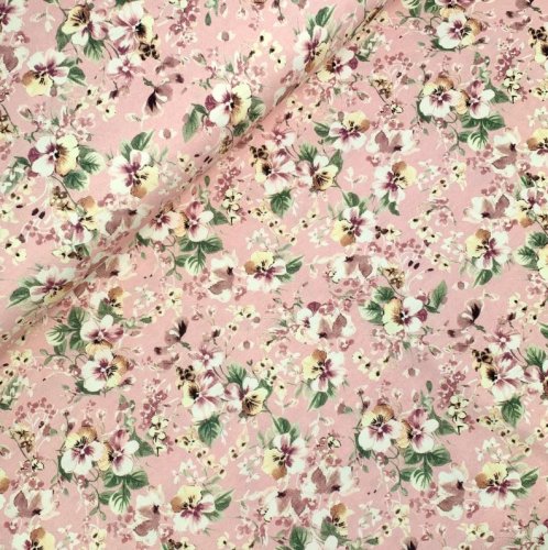 RESTSTÜCK 0,90m !!! - Jersey - Veilchen klein - dusty rose