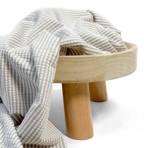RESTSTÜCK 1,90m !!! - Jersey Seersucker - Small Stripes - sand white