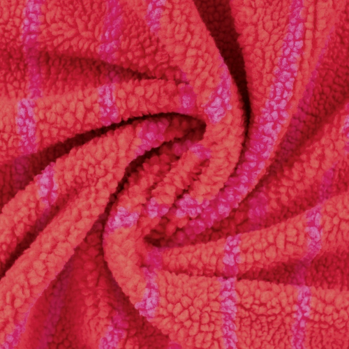 Teddy Plüsch - Lulu Stripes - rot/rosa