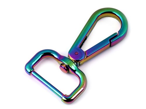 Karabiner - Regenbogen - eckig - 25 mm