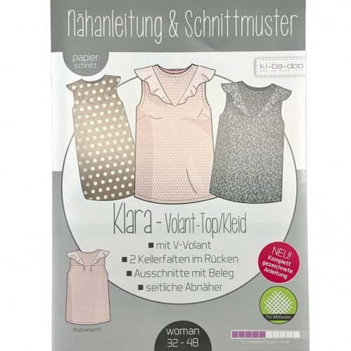 Papierschnittmuster - Klara - Volant Top/Kleid - Damen - Kibadoo