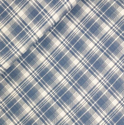 B-Ware !!! - Baumwolle - Denim Check - Schottenkaro - light blue