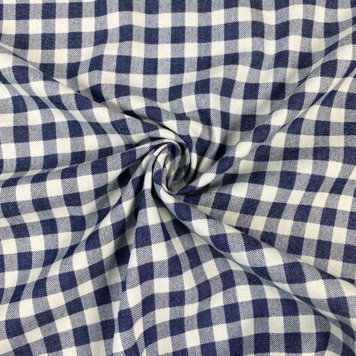 RESTSTÜCK 0,90m !!! - Baumwolle - Denim Check - Karo - klein - dark blue