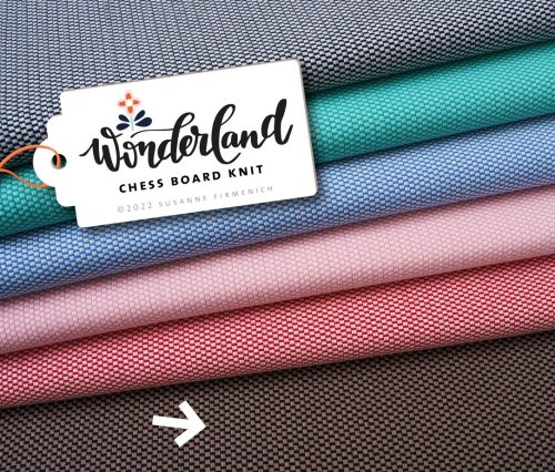 Bio Jacquard Jersey - Chess Board Knit - A89/A90 - sabbia/mokka - Wonderland - Hamburger Liebe - Albstoffe