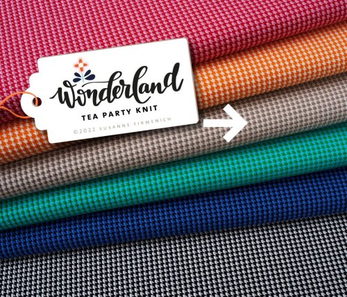 Bio Jacquard Jersey - Tea Party Knit - A89/A17 - sabbia/meringa - Wonderland - Hamburger Liebe - Albstoffe
