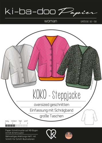 Papierschnittmuster - Koko - Steppjacke - Damen - Kibadoo