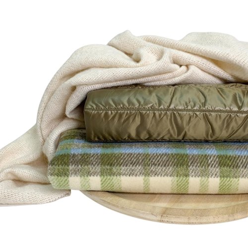 RESTSTÜCK 1,30m !!! - Mantelflausch - Karo Leicester - olive