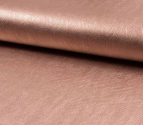 Kunstleder - Schlangenprint - rosegold