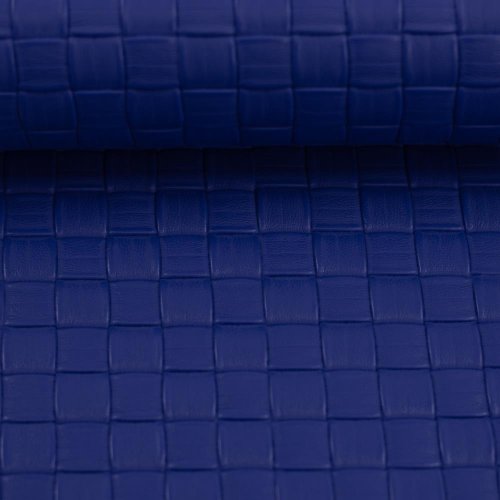 Kunstleder - Venus - Flechtoptik - royalblau - Swafing