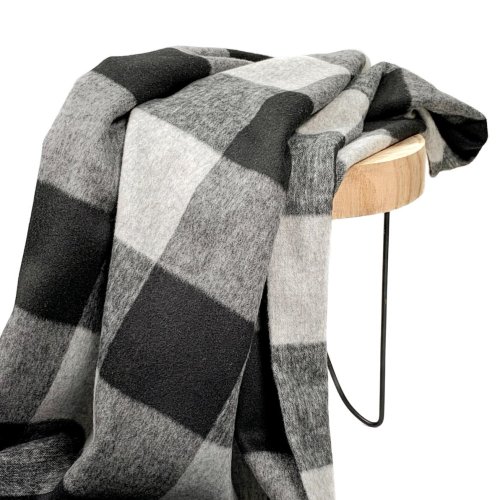 Leichter Mantelstoff - Fathia Check - black/grey