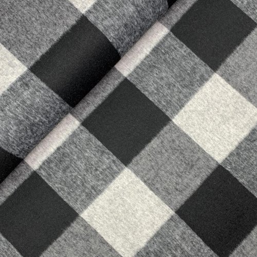Leichter Mantelstoff - Fathia Check - black/grey