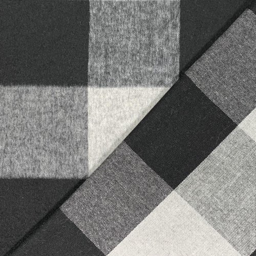 Leichter Mantelstoff - Fathia Check - black/grey