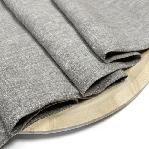 RESTSTÜCK 50cm !!! - Leinen - Georgio - grey melange