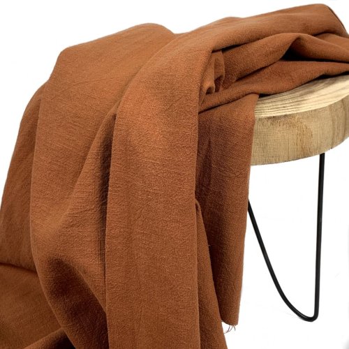 RESTSTÜCK 0,90m !!! - Leinen - stonewashed - gold brown