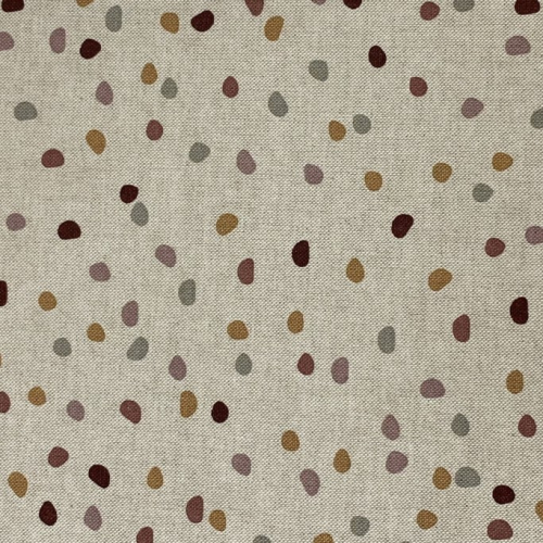 Preview: Canvas Leinenlook - Punkte - beige