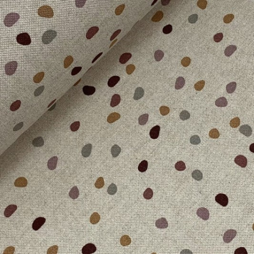 Preview: Canvas Leinenlook - Punkte - beige