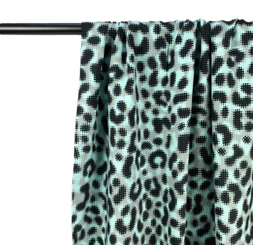 RESTSTÜCK 1,30m !!! - Viskose - Leo Dots - mint schwarz - Urban Jungle - Swafing by Thorsten Berger
