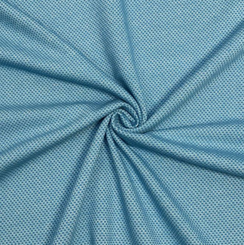RESTSTÜCK 1,70m !!! - Jacquard Jersey - Leroy Waben - naturweiß/blau - Swafing