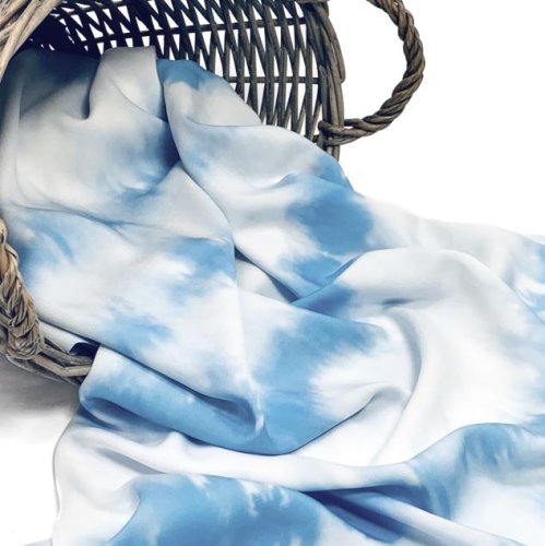 Viskose - Lexi Batik Linien - hellblau - Swafing