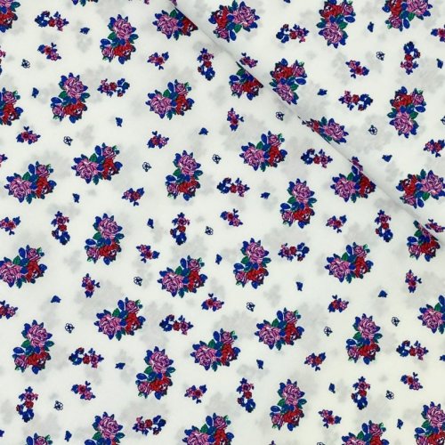 Baumwolle - Lovely Liberty - Flower - red/white