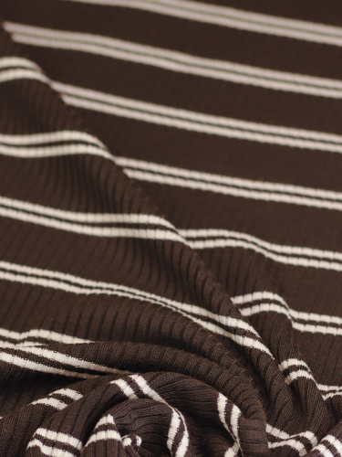 Preview: Derby Slim Stripe Jersey mit TENCEL™Modal - mocha - MeetMilk