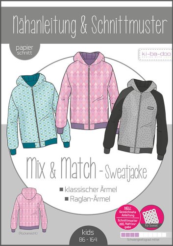 Papierschnittmuster - Mix & Match Sweatjacke - Kinder - Kibadoo