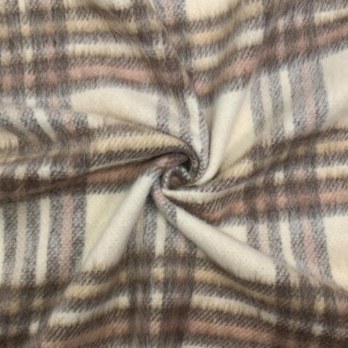 RESTSTÜCK 1,50m !!! - Mantelflausch - Karo Kinsale - beige