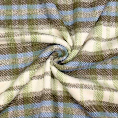 RESTSTÜCK 1,30m !!! - Mantelflausch - Karo Leicester - olive