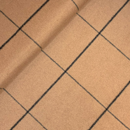 Preview: RESTSTÜCK 1,40m !!! - Mantelflausch - Karo Norwich - beige
