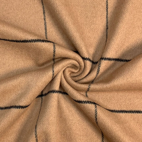 Preview: RESTSTÜCK 1,40m !!! - Mantelflausch - Karo Norwich - beige